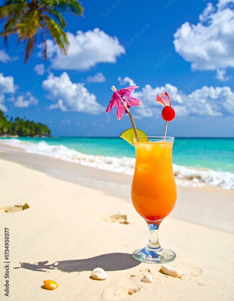 Obraz premium Tropical beach drink