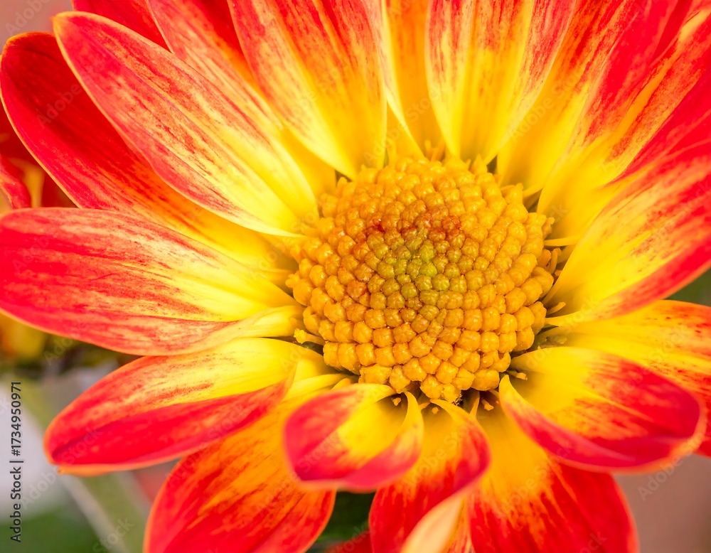 Fototapeta premium Close-up of a vibrant orange-yellow flower