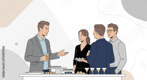 Business Colleagues Networking And Socializing During A Corporate Event Or Gathering