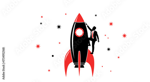 Business Leader Ascending a Rocket: Achievement, Ambition, and Strategic Planning