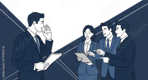 Business Meeting Where Team Members Discuss and Share Information, Secretly