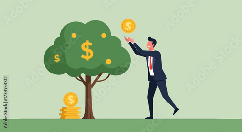 Business Person Nurturing Financial Growth and Investment Concepts with Dollar Tree