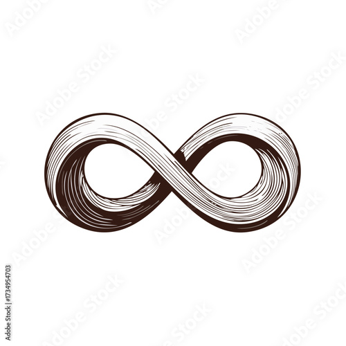 Hand drawn infinity symbol illustration representing eternity and endless concepts