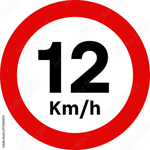 Speed Limit 12km Sign