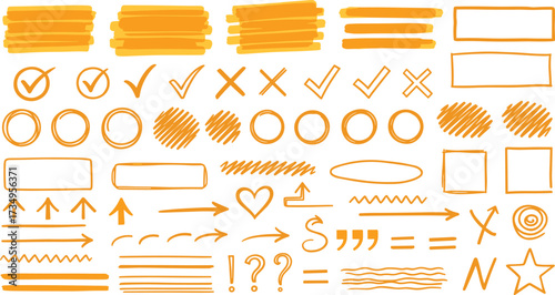 Colorful Doodle Scribbles and Graphic Elements for Design and Decoration