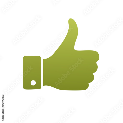 Green thumbs up icon with gradient, representing approval and positivity