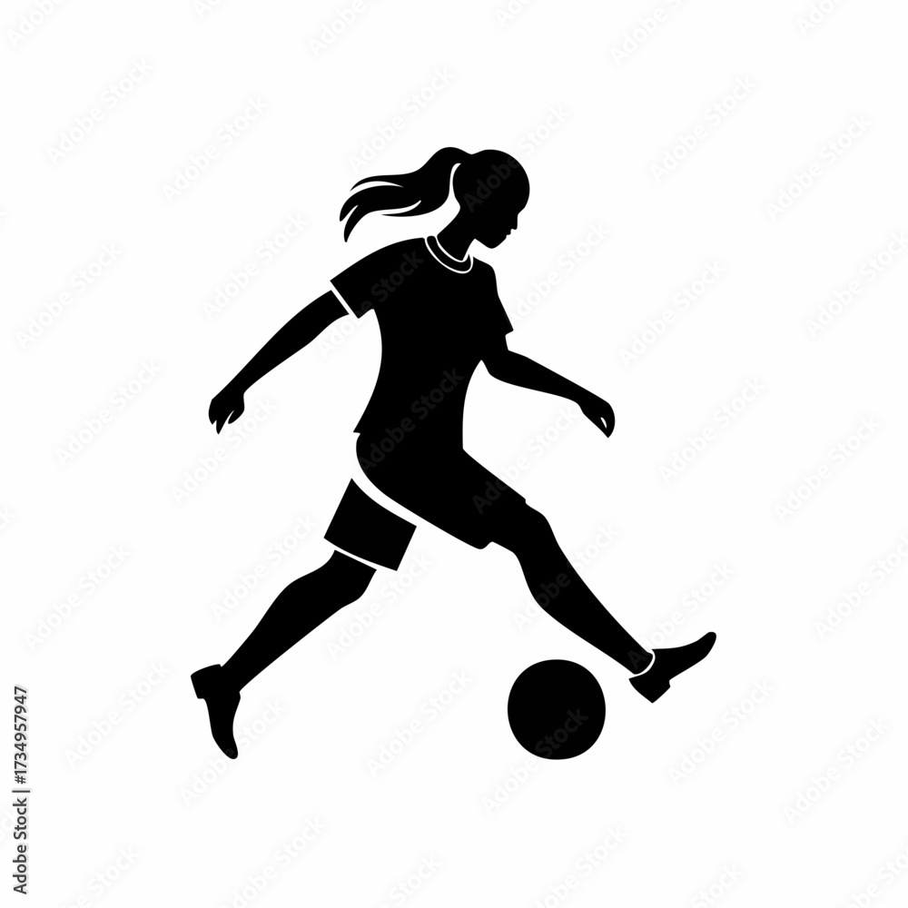 Obraz premium vector silhouette of a person playing football