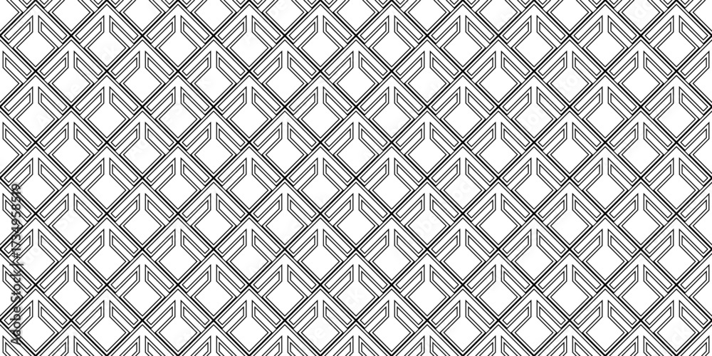 Fototapeta premium black white Japanese arrowhead seamless pattern