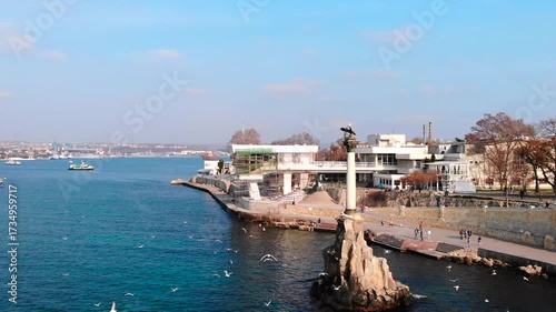 Monument to the scuttled ships in sevastopol bay, crimea. Media