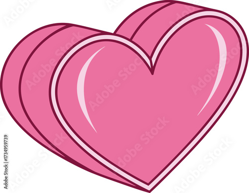 Vector art of a pink heart symbol