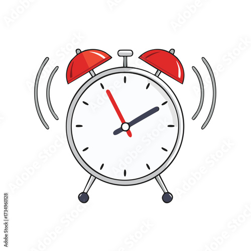 Classic ringing alarm clock vector illustration signaling wake up time or urgent schedule graphic
