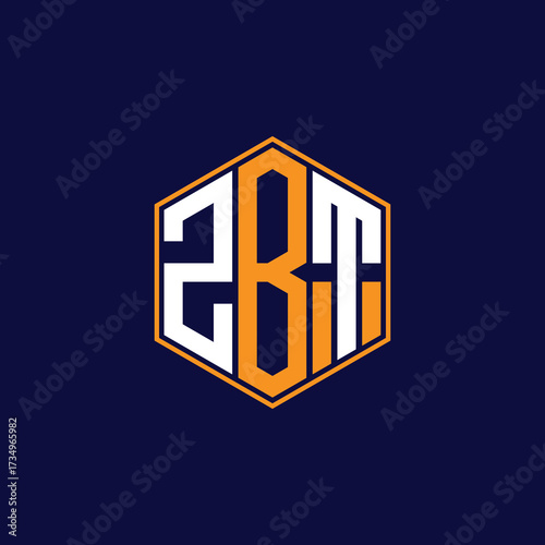 ZBT Modern Hexagon Monogram Logo Design – Geometric Lettermark Vector Template