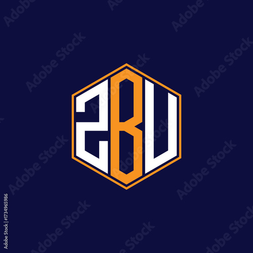 ZBU Modern Hexagon Monogram Logo Design – Geometric Lettermark Vector Template