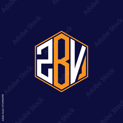ZBV Modern Hexagon Monogram Logo Design – Geometric Lettermark Vector Template