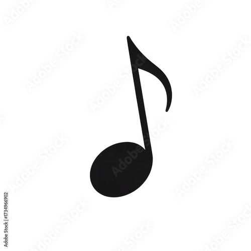 Stylized musical quaver note symbol in black on white