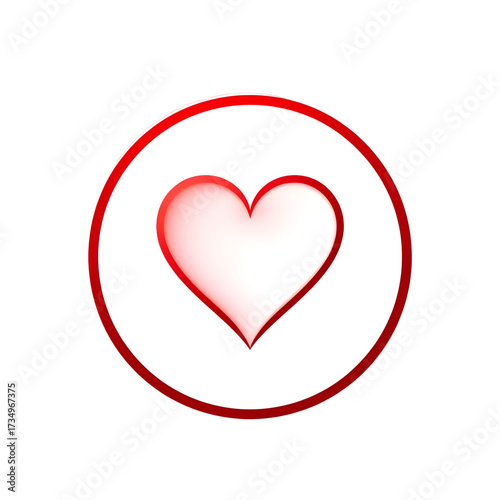 Wallpaper Mural Red heart outline icon in minimalist circular badge Torontodigital.ca