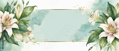 Rose frame border. watercolor style