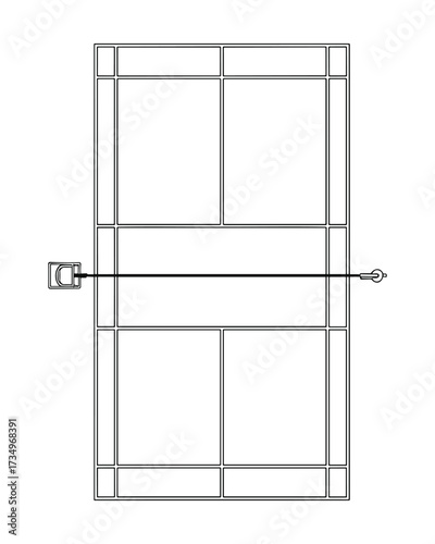 Architectural blueprint of a badminton court, showcasing the layout and dimensions.