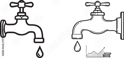 Dripping Water Taps Illustrating Water Waste and Rising Financial Costs