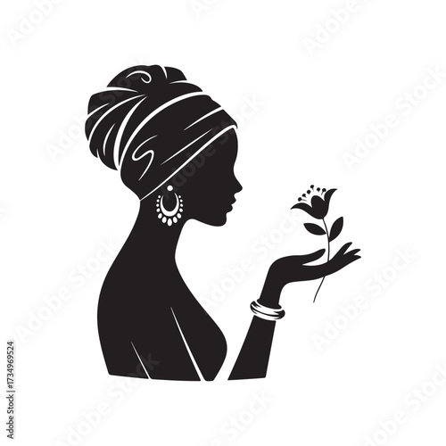 silhouette of a woman with long hair
