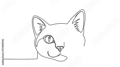 Minimalist Cat Line Art - A Simple and Elegant Design.