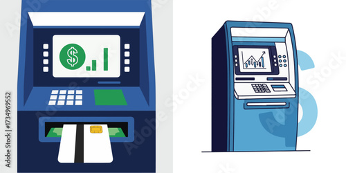 Automated Teller Machines with Financial Data, Money, and Bank Card