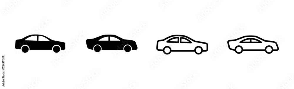 Fototapeta premium Car icon set. car vector icon. small sedan