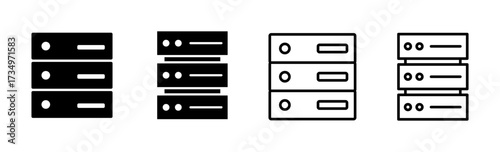 Database icon set. database vector icon