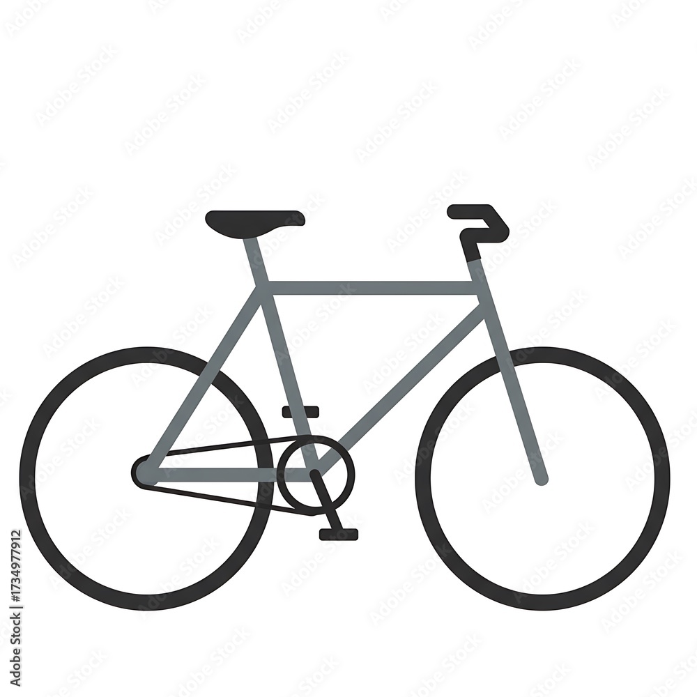 Obraz premium Simple Gray Bicycle Illustration.