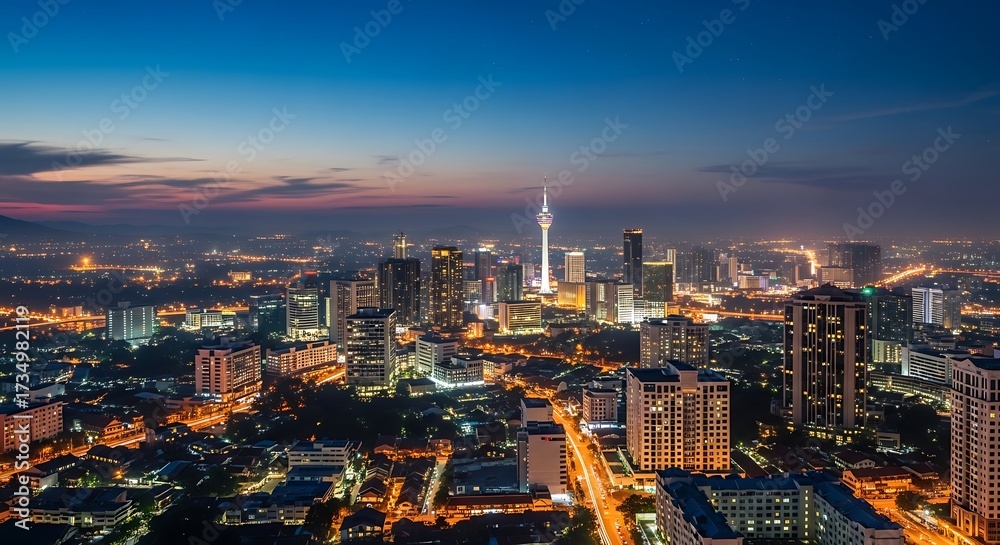 Fototapeta premium Cityscape at Night.