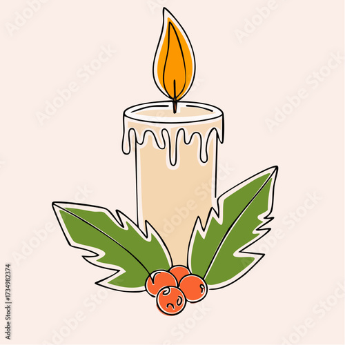 scandinavian mint candle with olive holly and apricot berries cozy seasonal centerpiece