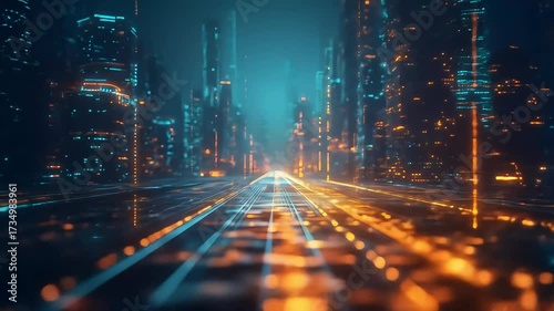 traffic in city at night