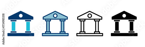 Bank icon vector isolated on white background. bank vector icon, museum, university