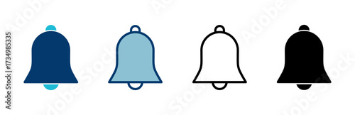 Bell Icon vector isolated on white background. Notification symbol. Bell vector icon