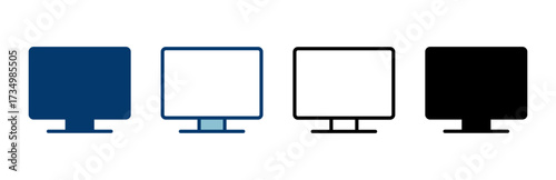 Computer icon vector isolated on white background. PC Icon vector. Computer monitor icon. Flat PC symbol