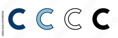 Copyright icon vector isolated on white background. copyright symbols