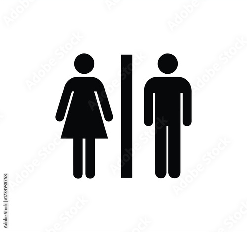 Toilet and Restroom set of web icons in line style. WC signs including man, woman, shower, baby care, handicap symbol, no smoking, no trash. Editable stroke. Vector illustration