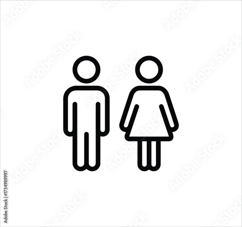 Toilet and Restroom set of web icons in line style. WC signs including man, woman, shower, baby care, handicap symbol, no smoking, no trash. Editable stroke. Vector illustration