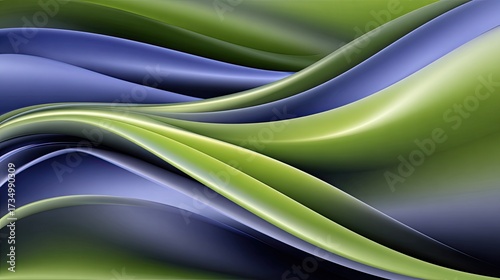 Abstract Liquid Design With Green And Blue Colors