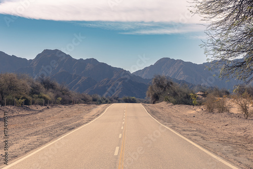 Desert road trip view on Route 60