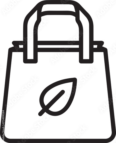 Eco-friendly shopping bag icon promoting sustainability and conscious consumerism, a modern symbol for environmental awareness and responsible lifestyle choices