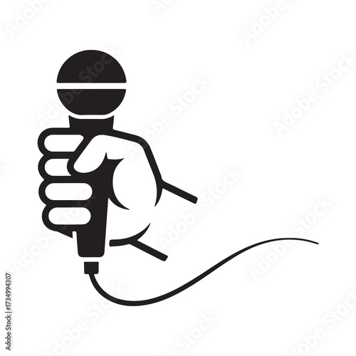 Singer Mic Symbol for Podcast, Karaoke, and Broadcasting