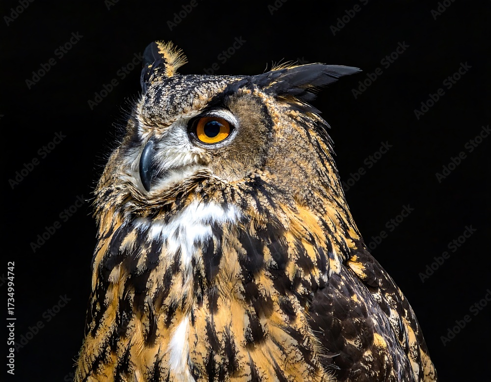 Fototapeta premium Close-up of an owl's head and shoulders