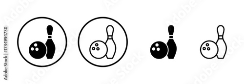 Bowling icon logo design. bowling ball and pin sign and symbol.