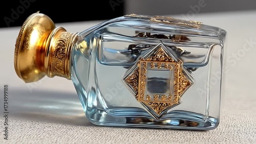Ornate glass perfume bottle