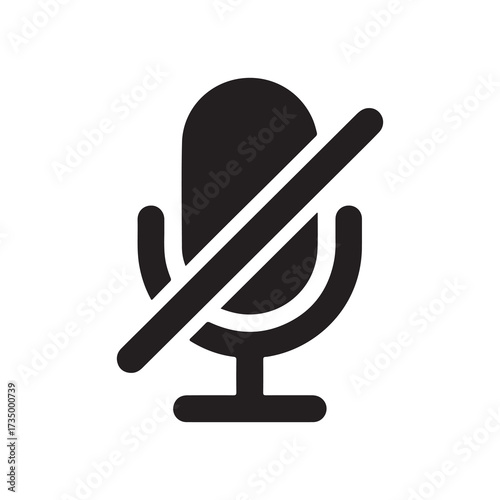 No Sound Mic Symbol for Communication and Recording Control