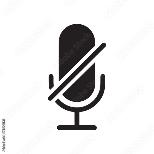 No Sound Mic Symbol for Communication and Recording Control