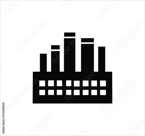Factory & Industry set of solid vector icons. Collection including production, machinery, manufacturing, warehouse, fabrication, goods, and more. Editable glyph icons. Vector illustration