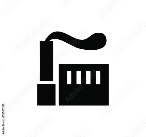 Factory & Industry set of solid vector icons. Collection including production, machinery, manufacturing, warehouse, fabrication, goods, and more. Editable glyph icons. Vector illustration