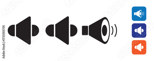 Loudspeaker Volume Control Icons Collection